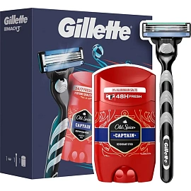 Подарочный набор для мужчин Gillette Mach3 (бритвенный станок, 1 сменная кассета и дезодорант-стик, 50 мл)