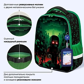 Ранец BRAUBERG FIT, 2 отделения, "Ночной воин", 38х27х14 см, 272023
