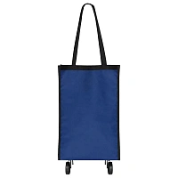 Сумка хозяйственная на колесах складная 50x32x15 см, 24 л, до 15 кг, Оксфорд 600D, синяя, ЛЮБАША, 701402