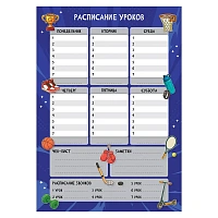 Расписание уроков с маркером А4 BG "Пиши-стирай. Чемпион