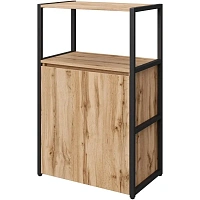 Стеллаж Комус Мебель (Easy To Lead) K-Loft 241H022 полузакрытый (дуб натуральный/чёрный, 670х400х1068 мм)