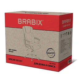 Кресло BRABIX PREMIUM "Adagio EX-551", ткань, пятилучие металл, черное, 532938