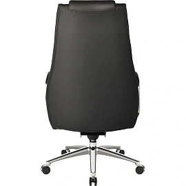 Кресло для руководителя Easy Chair EChair-518 ML чёрное (натуральная кожа с компаньоном, металл хромированный)