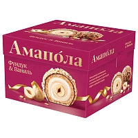 Конфеты глазированные AMAPOLA "Фундук и Ваниль" вафельные 100 г