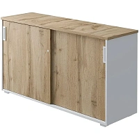 Шкаф-купе для документов К-Loft 241H041 закрытый дуб натуральный/белый, 1370х420х752 мм