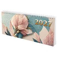 Планинг датированный 2027 285х112 мм, STAFF, гребень, картонная обложка, 64 листа, "Нежность", 118707