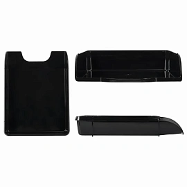 Лоток горизонтальный для бумаг BRAUBERG "Classic", 330х255х62 мм, черный, 237285