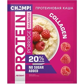 Каша протеиновая CHAMP! овсяная с малиной (10 штук по 40 г)
