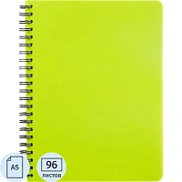 Бизнес-тетрадь Attache Bright colours А5 96 листов салатовая в клетку на спирали