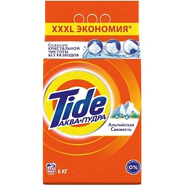 Порошок стиральный автомат Tide Альпийская свежесть 6 кг для белого белья