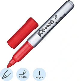 Маркер перманентный Комус PY2304 красный (толщина линии 1-4 мм) круглый наконечник