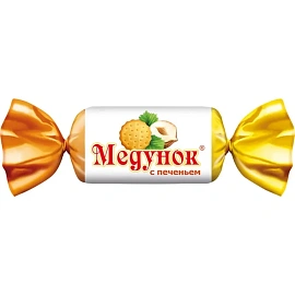 Конфеты шоколадные Медунок с карамелью, арахисом и печеньем 1 кг