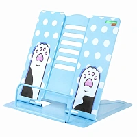 Подставка для книг и учебников большая BRAUBERG KIDS "Lil Paws", регулируемый угол наклона, металлическая, 238053