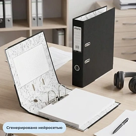 Папка-регистратор Attache 75 мм чёрная полипропилен/бумага с защитным уголком
