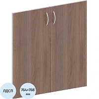 Двери низкие Комус Мебель Easy Standard ЛДСП (тёмный дуб/серый, 768х764 мм, 2 штуки)