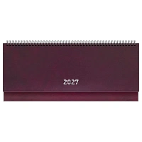 Планинг датированный 2027г., 64л., 285*100, бумвинил, BG, бордовый