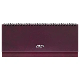 Планинг датированный 2027г., 64л., 285*100, бумвинил, BG, бордовый