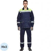 Костюм рабочий летний мужской л35-КПК с СОП синий/жёлтый (размер 44-46, рост 170-176)
