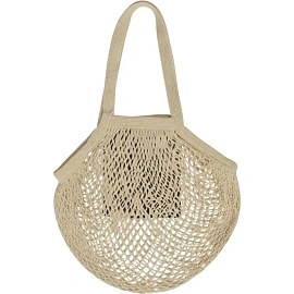 Сумка для покупок Oasis Mesh с карманом хлопок бежевая/чёрная (35x25x45 см)