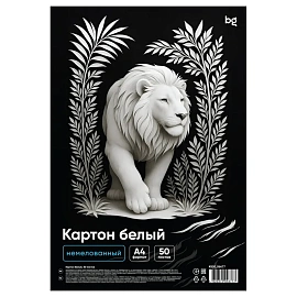 Картон белый А4, BG, 50 л., немелованный, в пакете