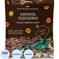 Леденцы Деловой Стандарт мини Ассорти кофейных вкусов Кофе/Капучино/Мокко/Ирландский крем 500 г