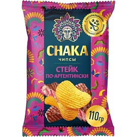 Чипсы Chaka со вкусом стейка по-аргентински рифлённые 110 г