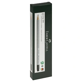 Карандаш чернографитный НВ с ластиком Faber-Castell Grip 2001 заточенный трёхгранный