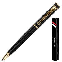 Ручка подарочная шариковая BRAUBERG "Perfect Black", корпус черный, узел 1 мм, линия письма 0,7 мм, синяя, 141416