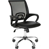 Кресло офисное Комус Мебель (Easy Chair) 304 чёрное (экокожа/сетка, металл хромированный)