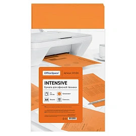Бумага цветная OfficeSpace "Интенсив" А4, 80г/м2, 50л. (оранжевый)