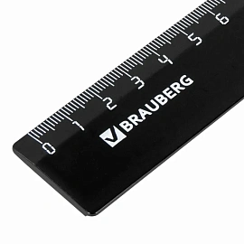 Линейка пластик 30 см, BRAUBERG, черная, 210612
