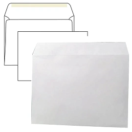 Конверты С4 (229х324 мм), клей, 90 г/м2, КОМПЛЕКТ 250 шт., внутренняя запечатка, 71205, 53855