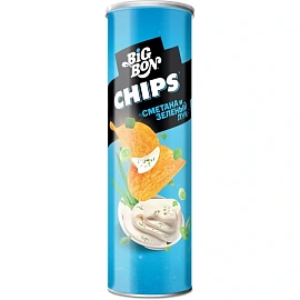 Чипсы Bigbon со вкусом сметаны и зелёного лука 130 г