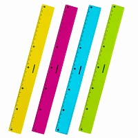 Линейка пластиковая 30 см ЮНЛАНДИЯ "Color", тонированная, ассорти, 210754