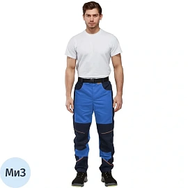Брюки рабочие летние мужские Nайтстар Алькор со светоотражающим кантом синие (размер 48-50, рост 170-176)