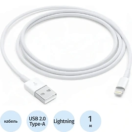 Кабель Apple USB A - Lightning 1 метр (MQUE2Z/MXLY2Z/MD818Z/MUQW3Z/M/A)