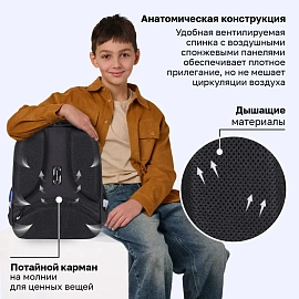 Ранец BRAUBERG FIT, 2 отделения, "Лава", 38х27х14 см, 270617
