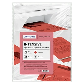 Бумага цветная OfficeSpace "Интенсив", А4, 80г/м2, 50л. (красный)