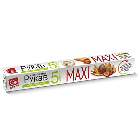 Рукав для запекания с клипсами в коробке MAXI, 38 см x 5 м, 15 мкм, GRIFON, 101-202