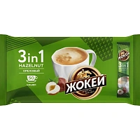 Кофе порционный растворимый Жокей Ореховый 3 в 1 (50 пакетиков по 12 г)