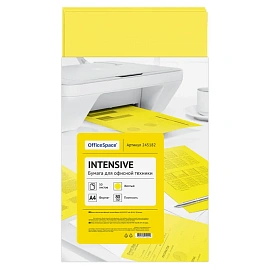Бумага цветная OfficeSpace "Интенсив" А4, 80г/м2, 50л. (желтый)