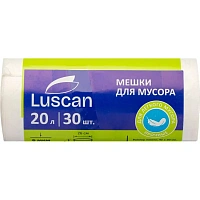 Мешки для мусора Luscan 20 л белые (ПНД 6 мкм, 30 штук)