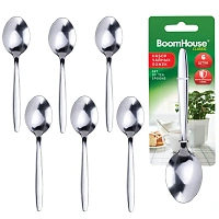Ложки чайные CLASSIC, НАБОР 6 шт., на подвесе, нержавеющая сталь, серебристые, BOOMHOUSE (БУМХАУС), 702282