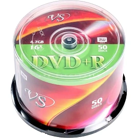 Диск DVD+R VS 4.7 ГБ 16x cake box VSDVDPRCB5001 (50 штук в упаковке)