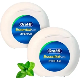Зубная нить ORAL-B EssentFloss вощ мят 2x50м уп МП