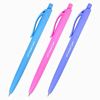 Ручка шариковая масляная автоматическая BRAUBERG "FRUITY Pastel", СИНЯЯ, корпус soft-touch, узел 0,7 мм, линия письма 0,35 мм, 142959