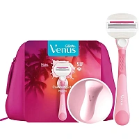 Подарочный набор для женщин в косметичке Gillette Venus ComfortGlide Miami (бритвенный станок и 1 сменная кассета)