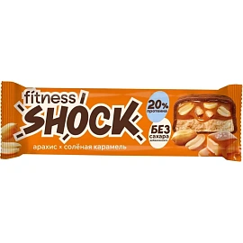 Батончик протеиновый FitnesSHOCK солёная карамель-арахис (12 батончиков по 50 г)