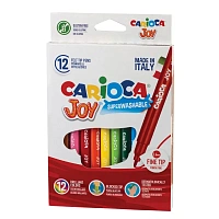 Фломастеры Carioca Joy 12 цветов с вентилируемыми колпачками смываемые