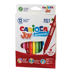 Фломастеры Carioca Joy 12 цветов с вентилируемыми колпачками смываемые